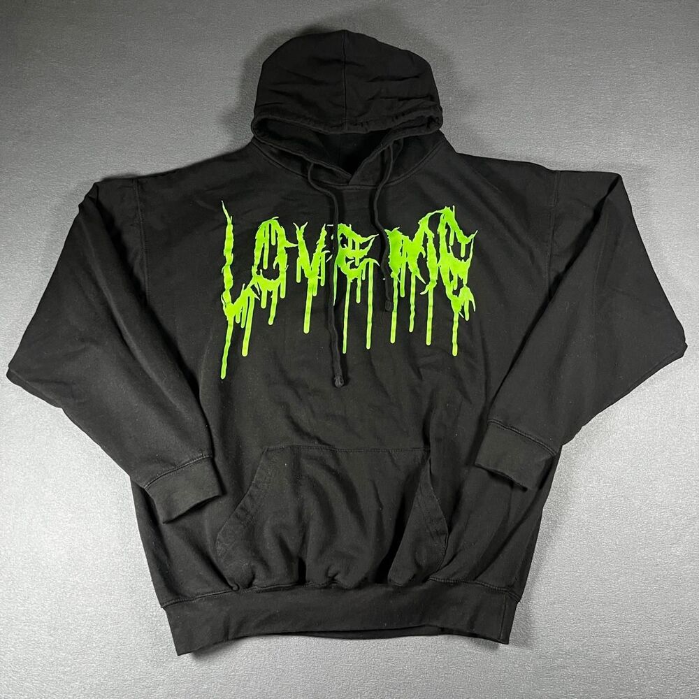Unbranded Men's Black and Green Hoodie